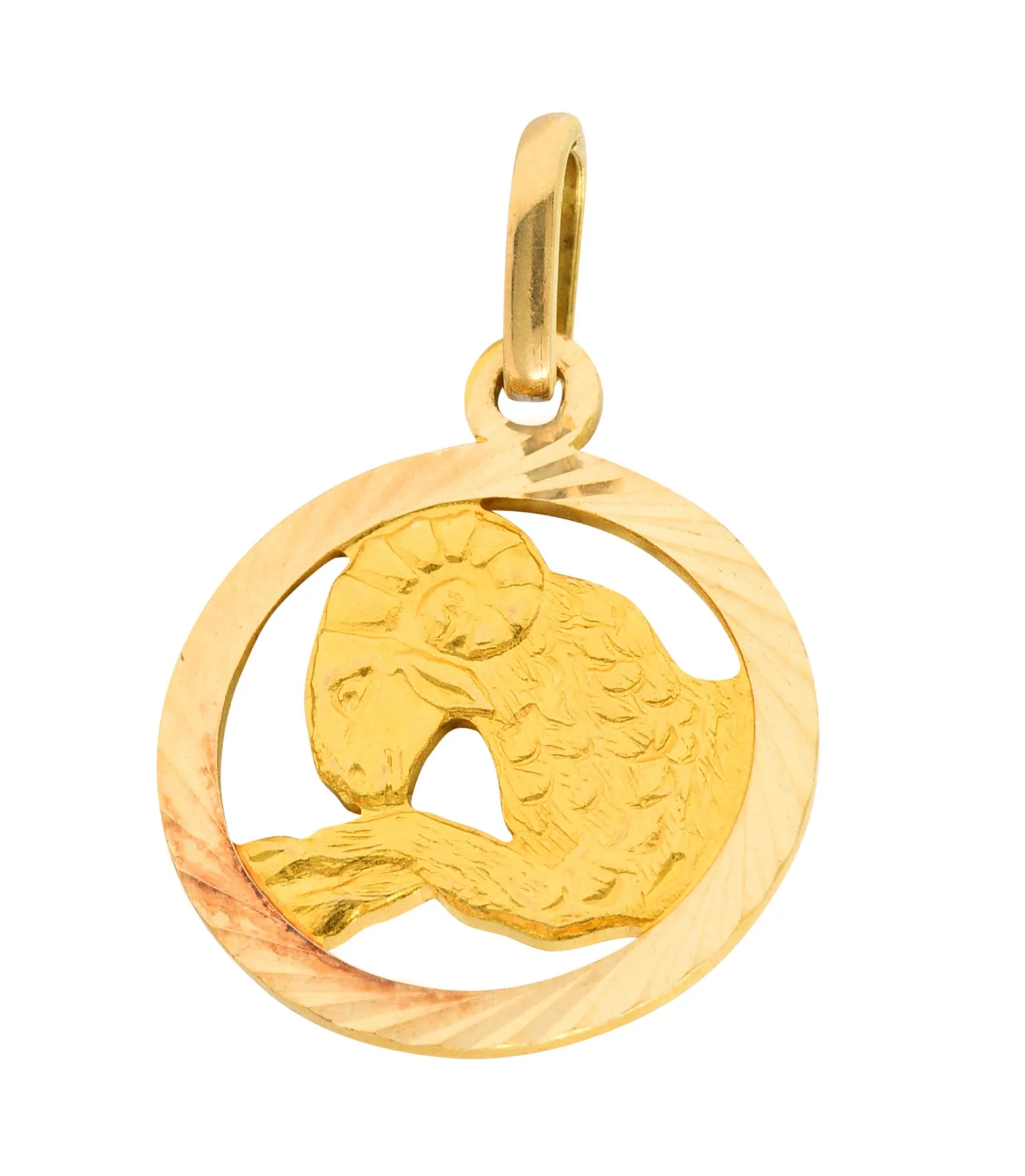 1970's Italian 18 Karat Gold Aries Zodiac Charm