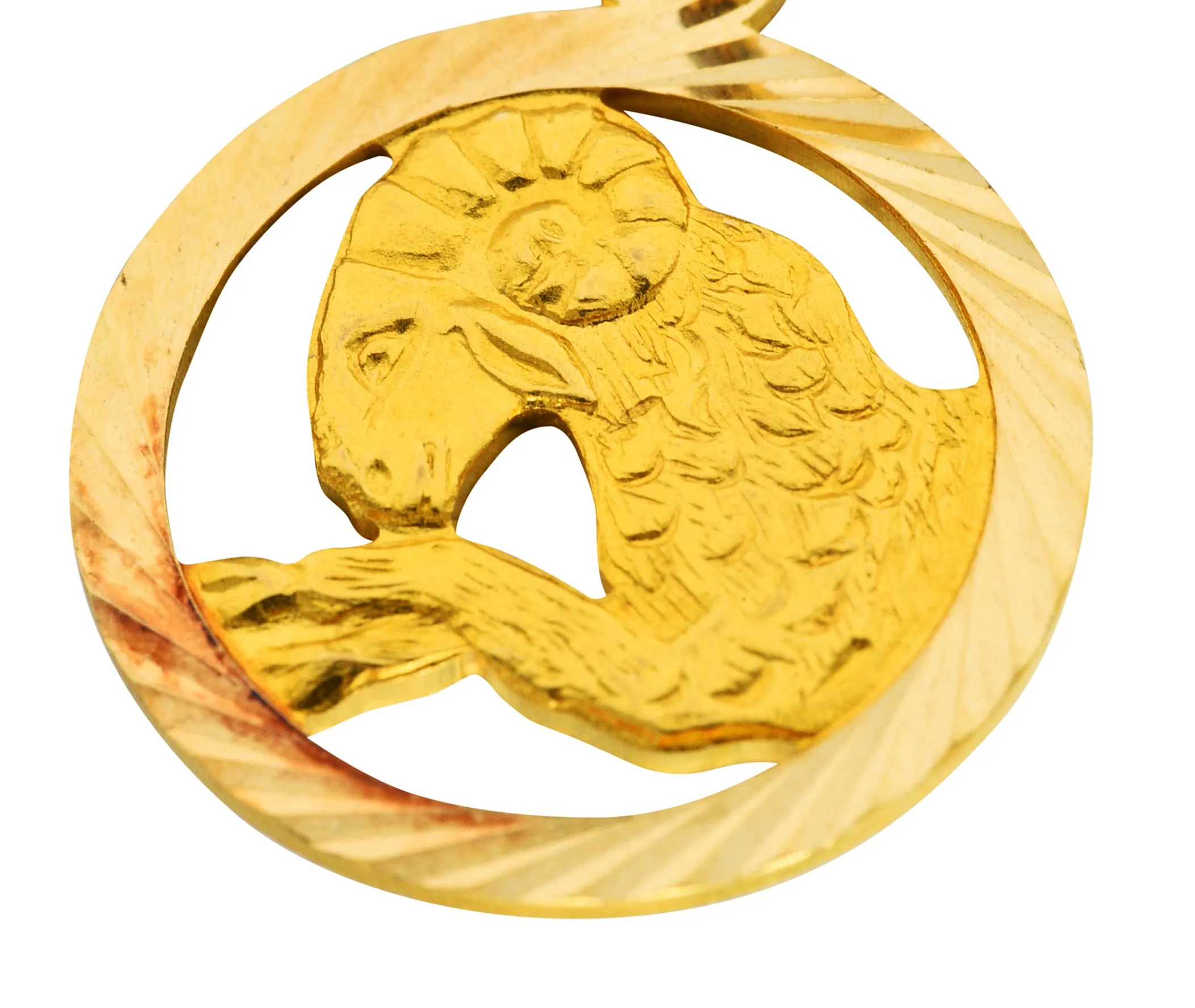 1970's Italian 18 Karat Gold Aries Zodiac Charm