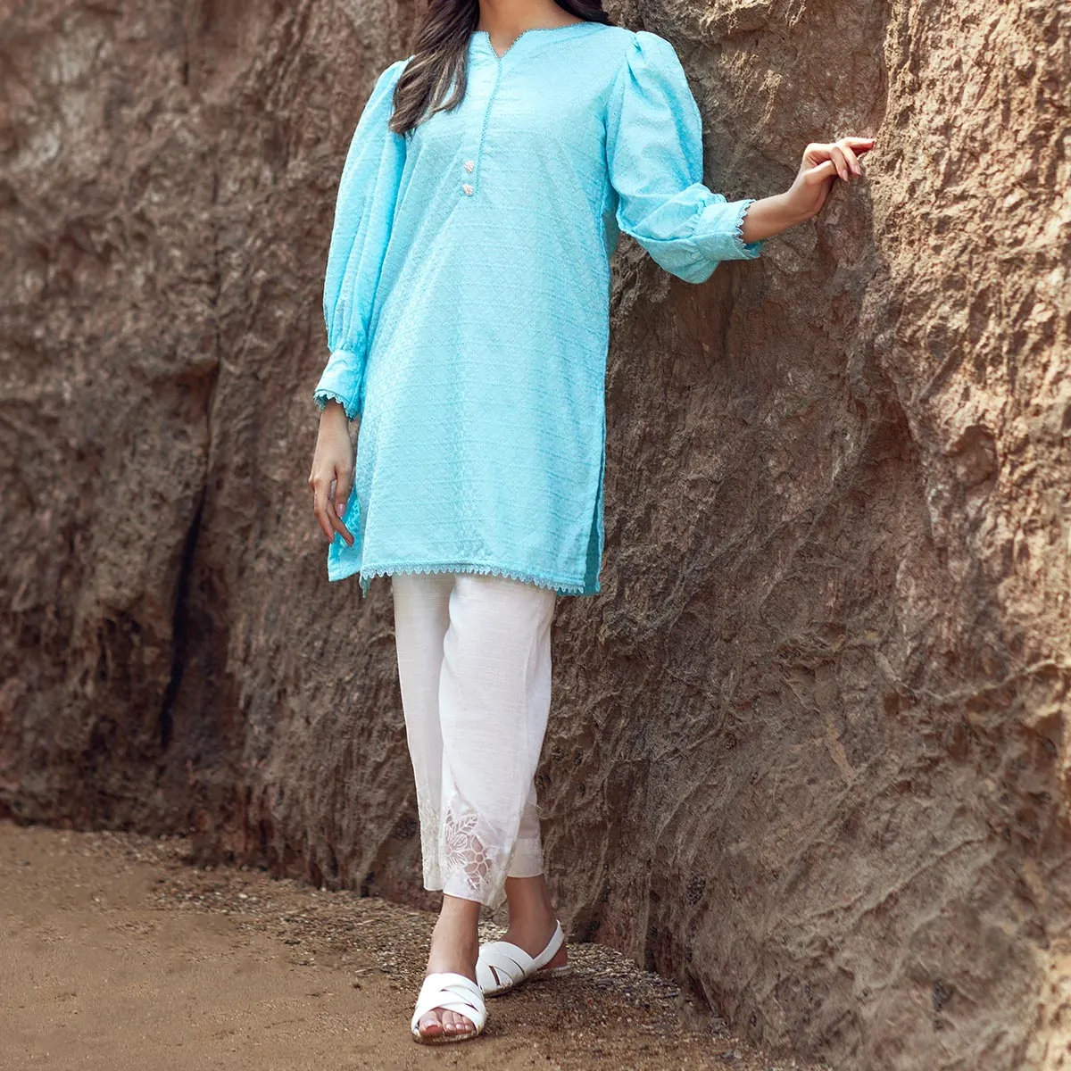 1PC-Embroidered Chikankari shirt PS4077