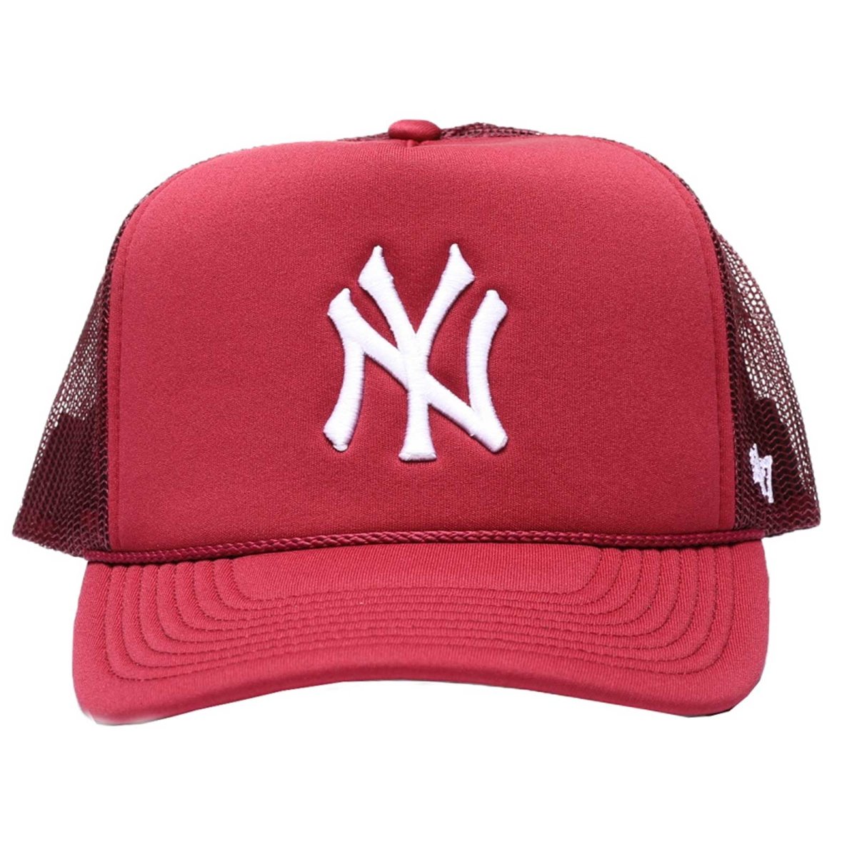 '47 Brand New York Yankees Foam Mesh Trucker Hat Burgundy