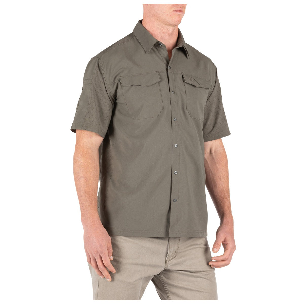 71340-186 CAMISA FREEDOM FLEX MANGA CORTA RANGE GREEN MARCA 5.11 TACTICAL