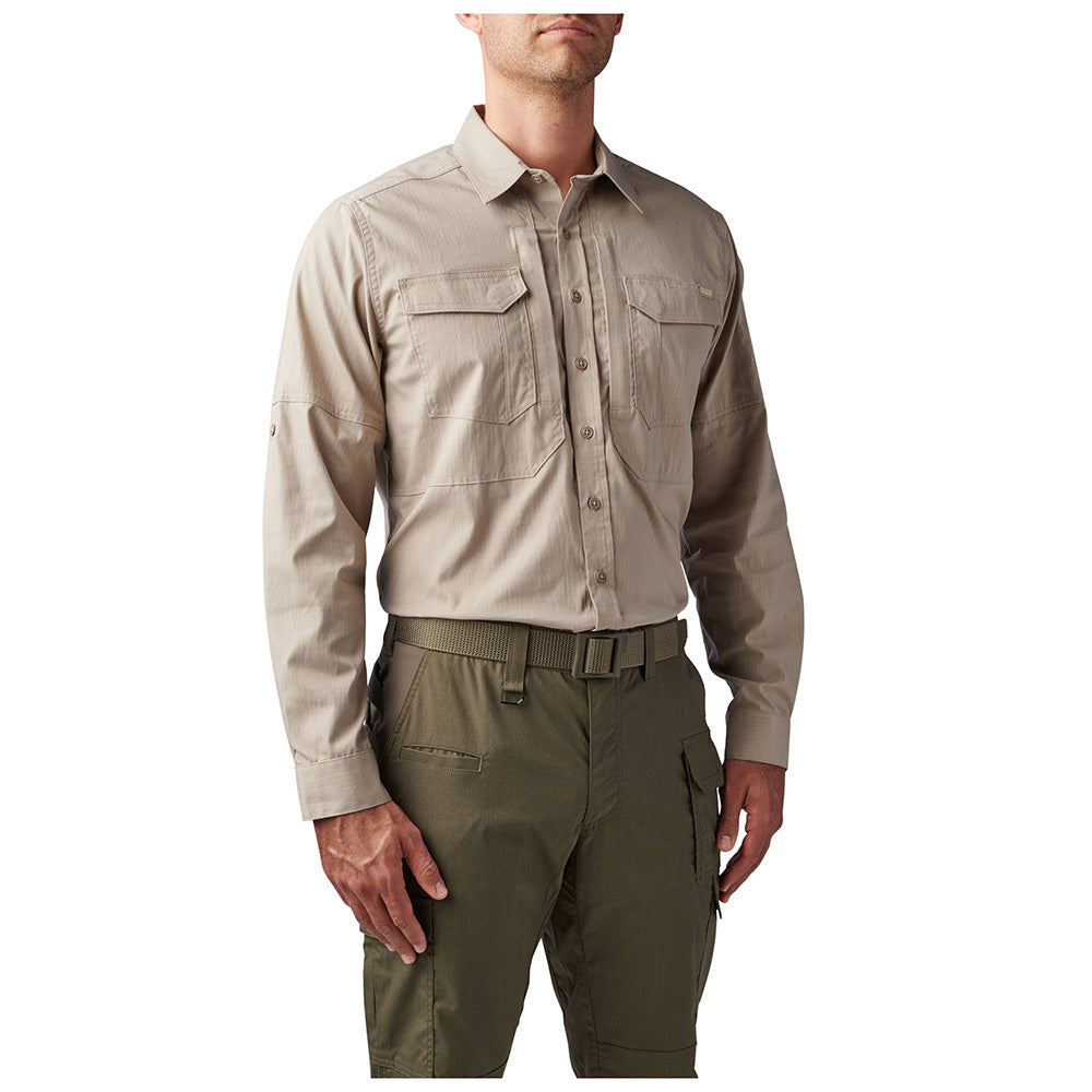 72543-055 CAMISA ABR PRO MANGA LARGA M/L KHAKI MARCA 5.11 TACTICAL