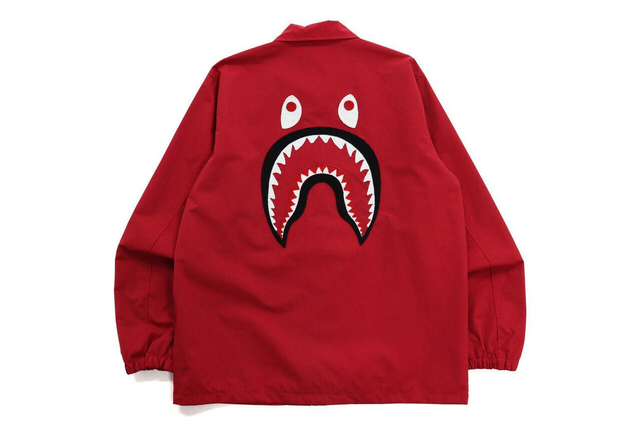 A BATHING APE SHARK COACH JACKET RED