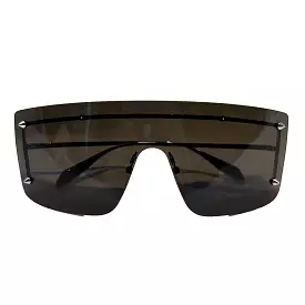 Alexander McQueen Brand New 340 Black Shield Sunglasses