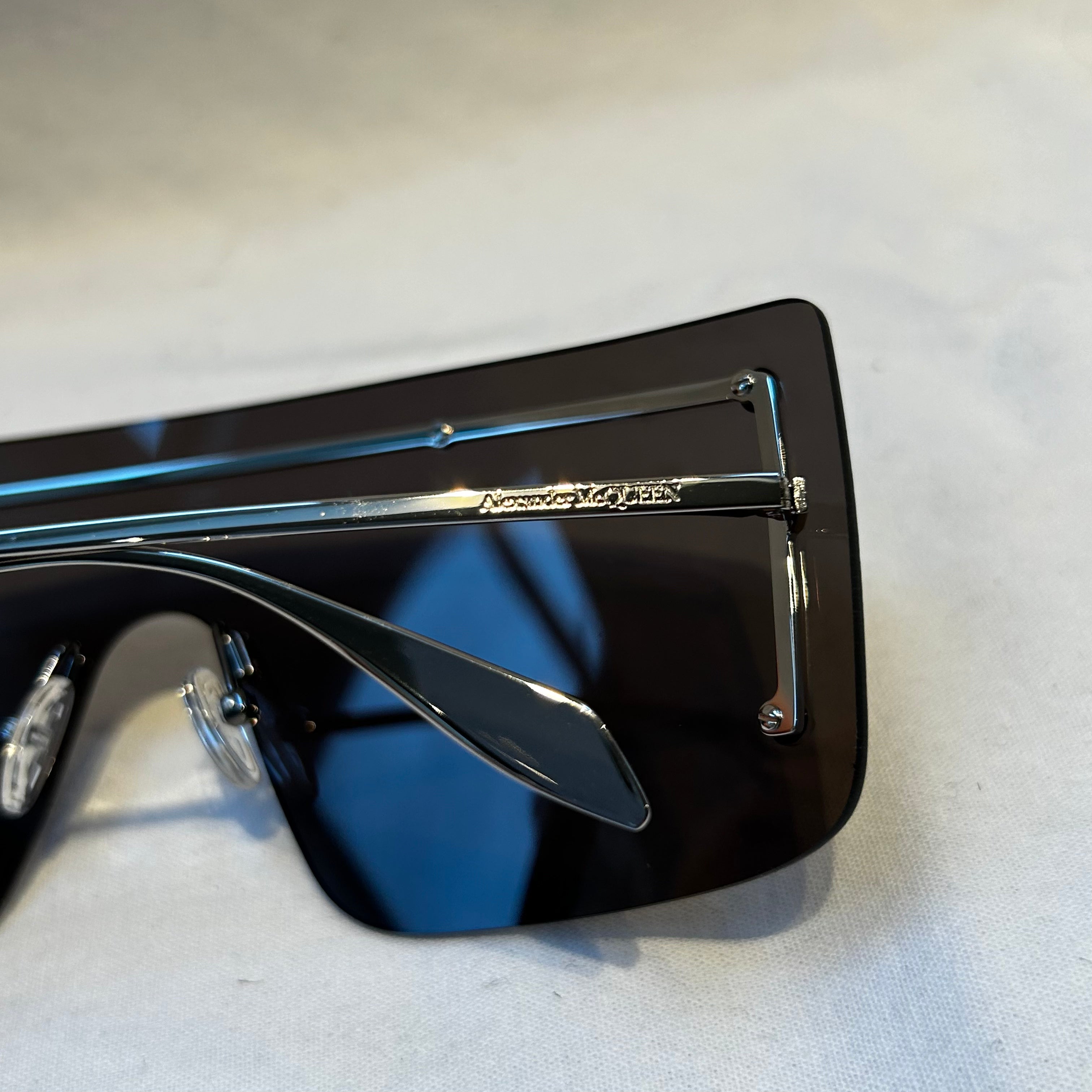 Alexander McQueen Brand New 340 Black Shield Sunglasses