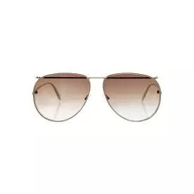 Alexander Mcqueen Brown Gold Metal Sunglasses