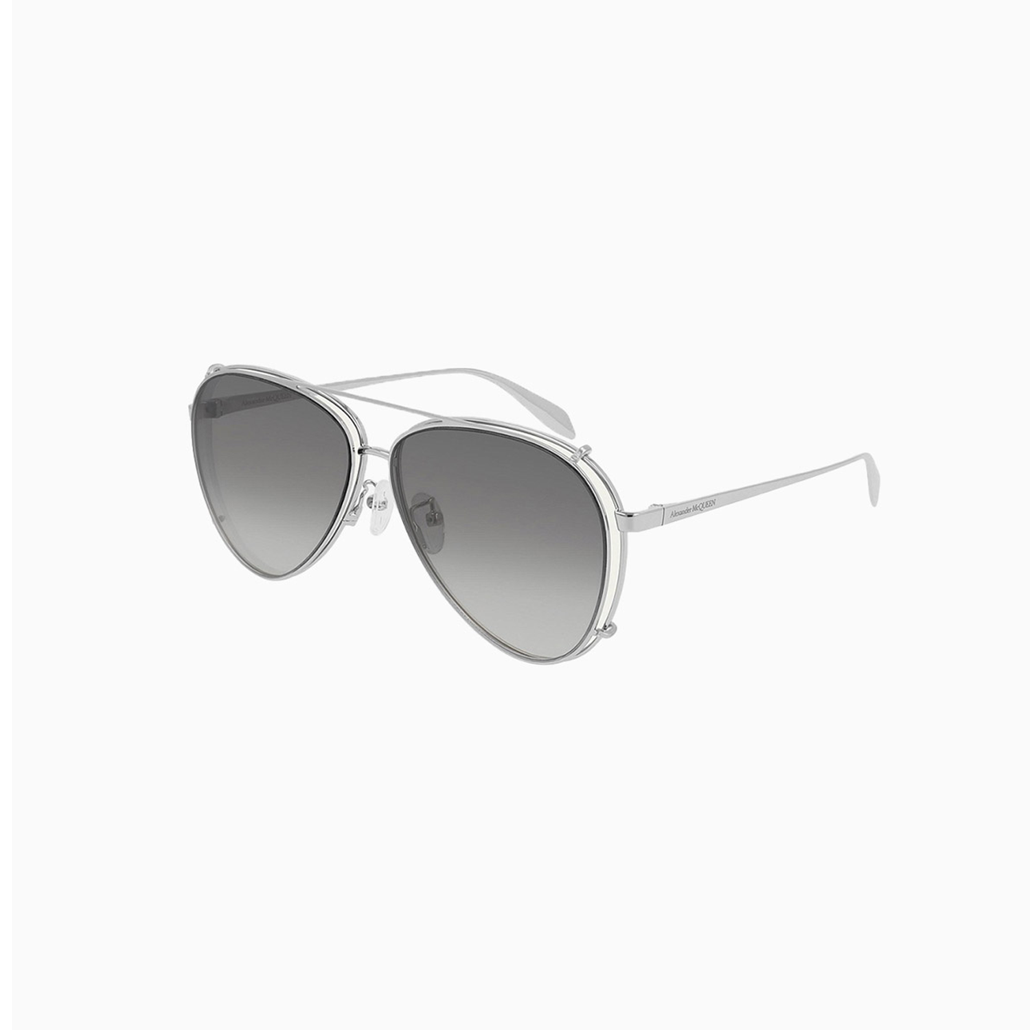 Alexander Mcqueen Grey Silver Metal Sunglasses