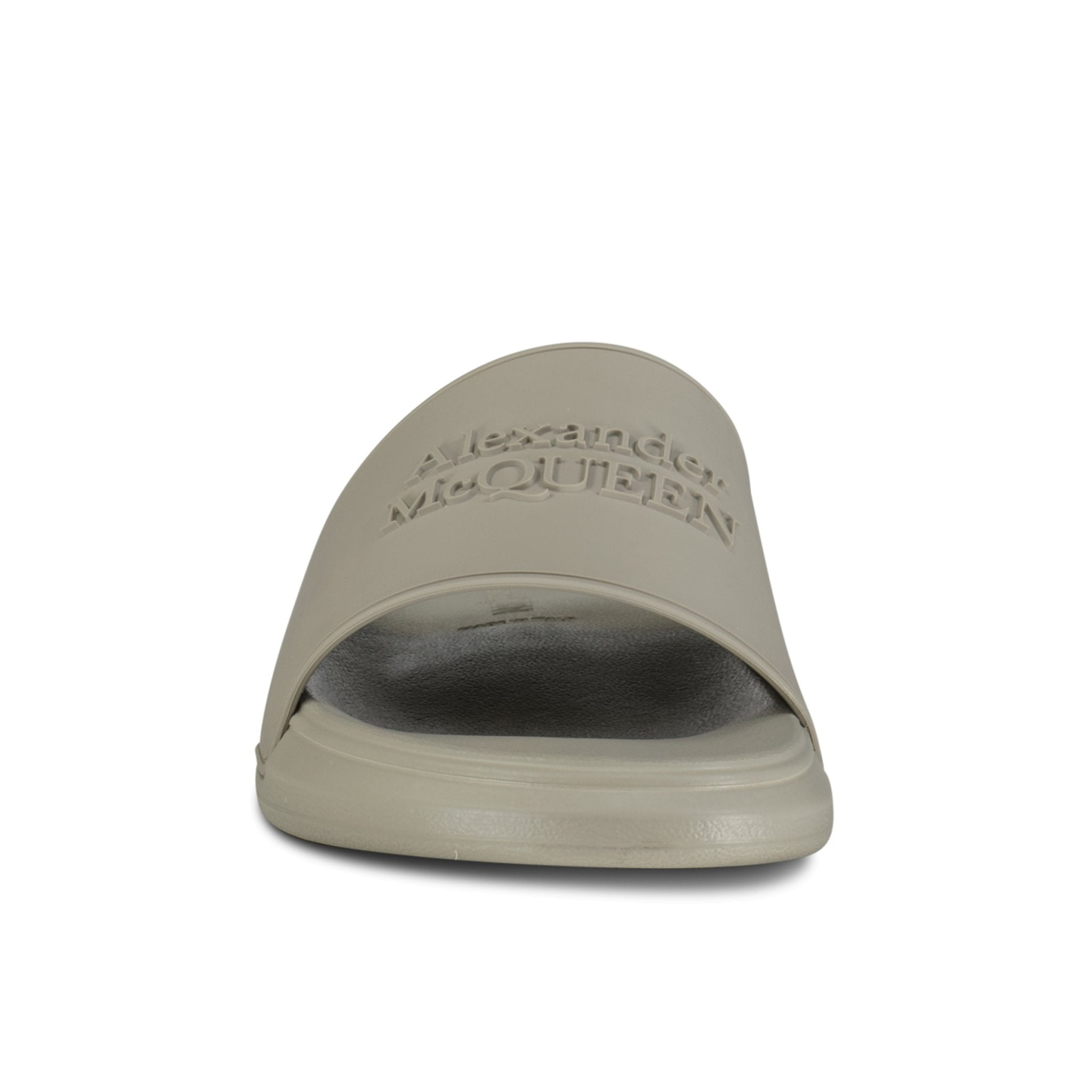 ALEXANDER MCQUEEN Logo Embedded Rubber Slides Grey