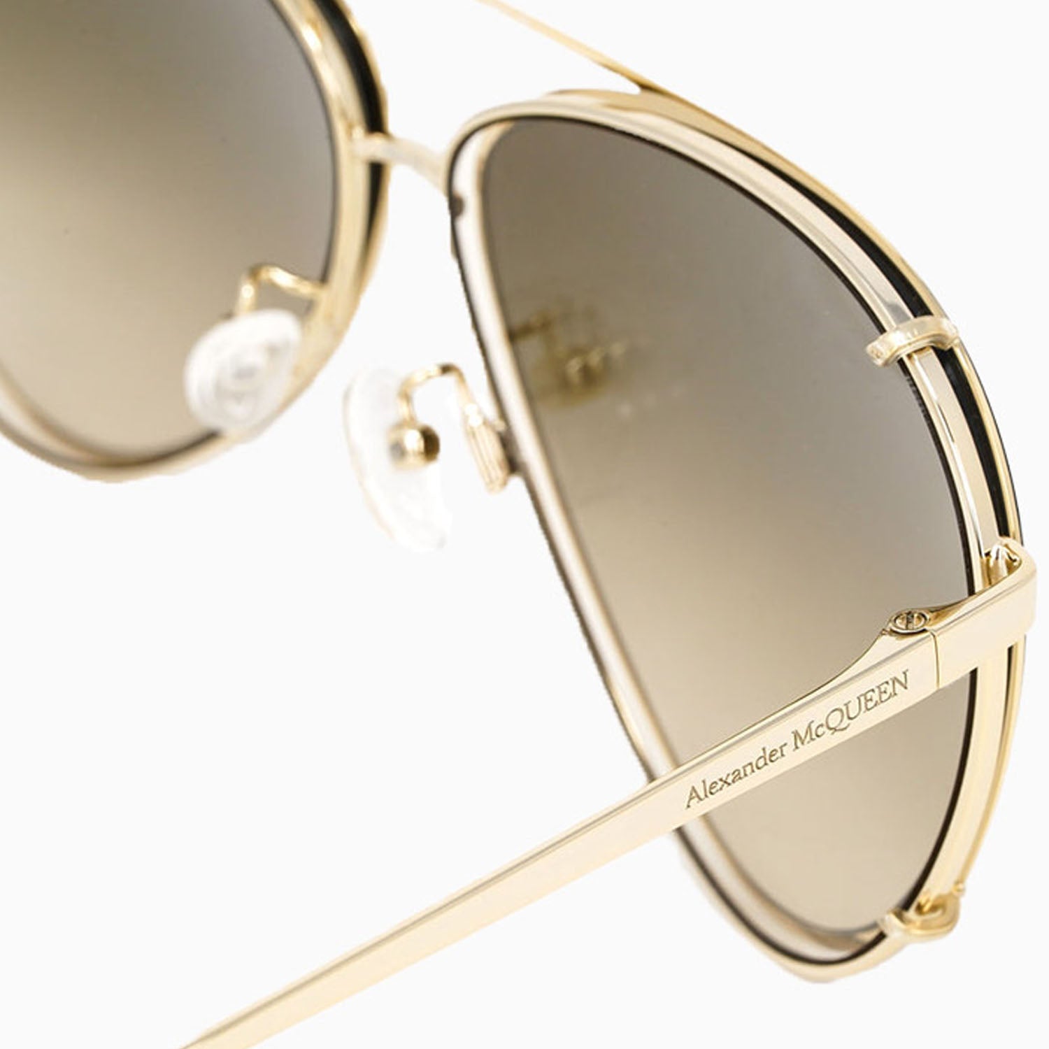 Alexander Mcqueen Pilot Gold Metal Sunglasses