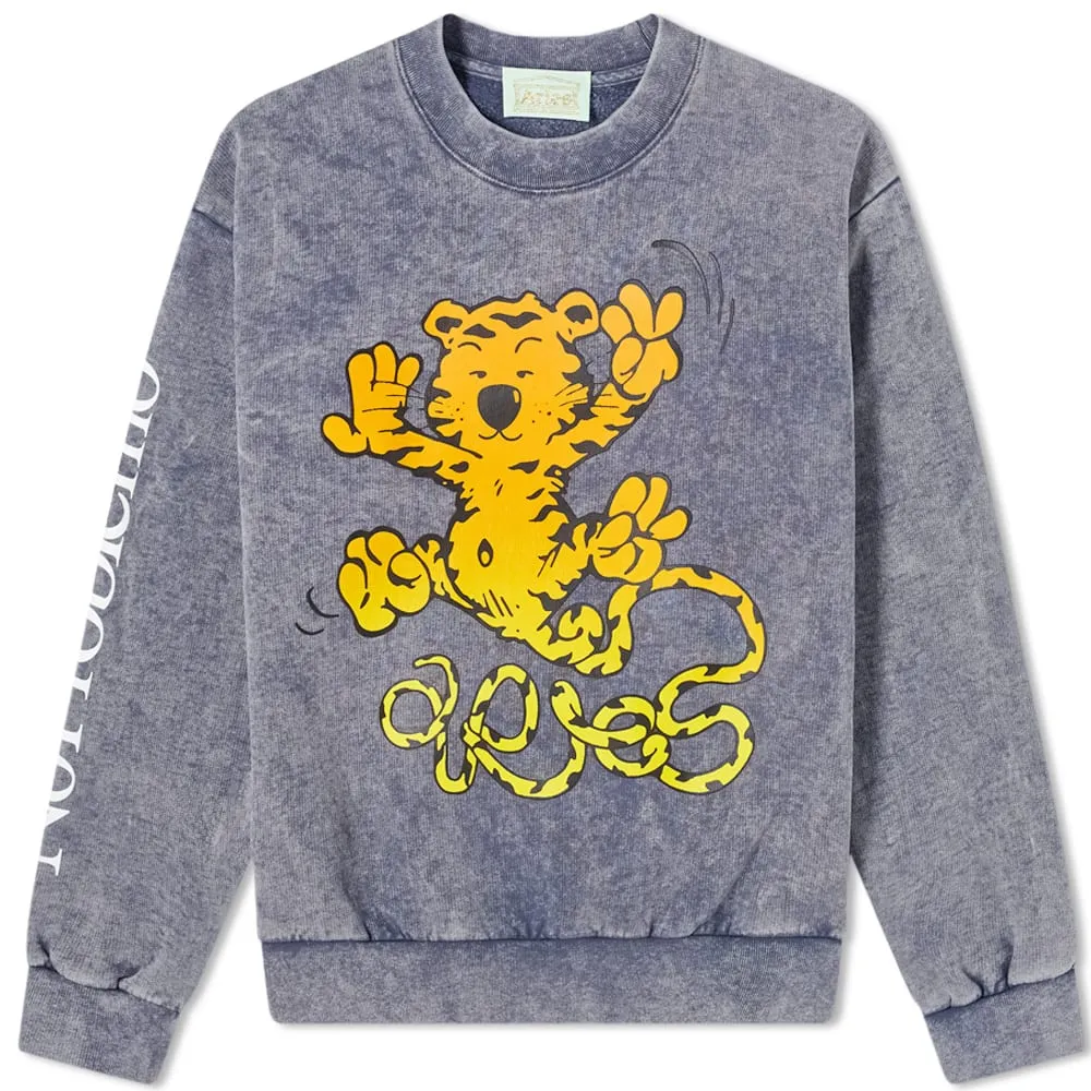 Aries Flatulant Tiger Crew SweatNavy