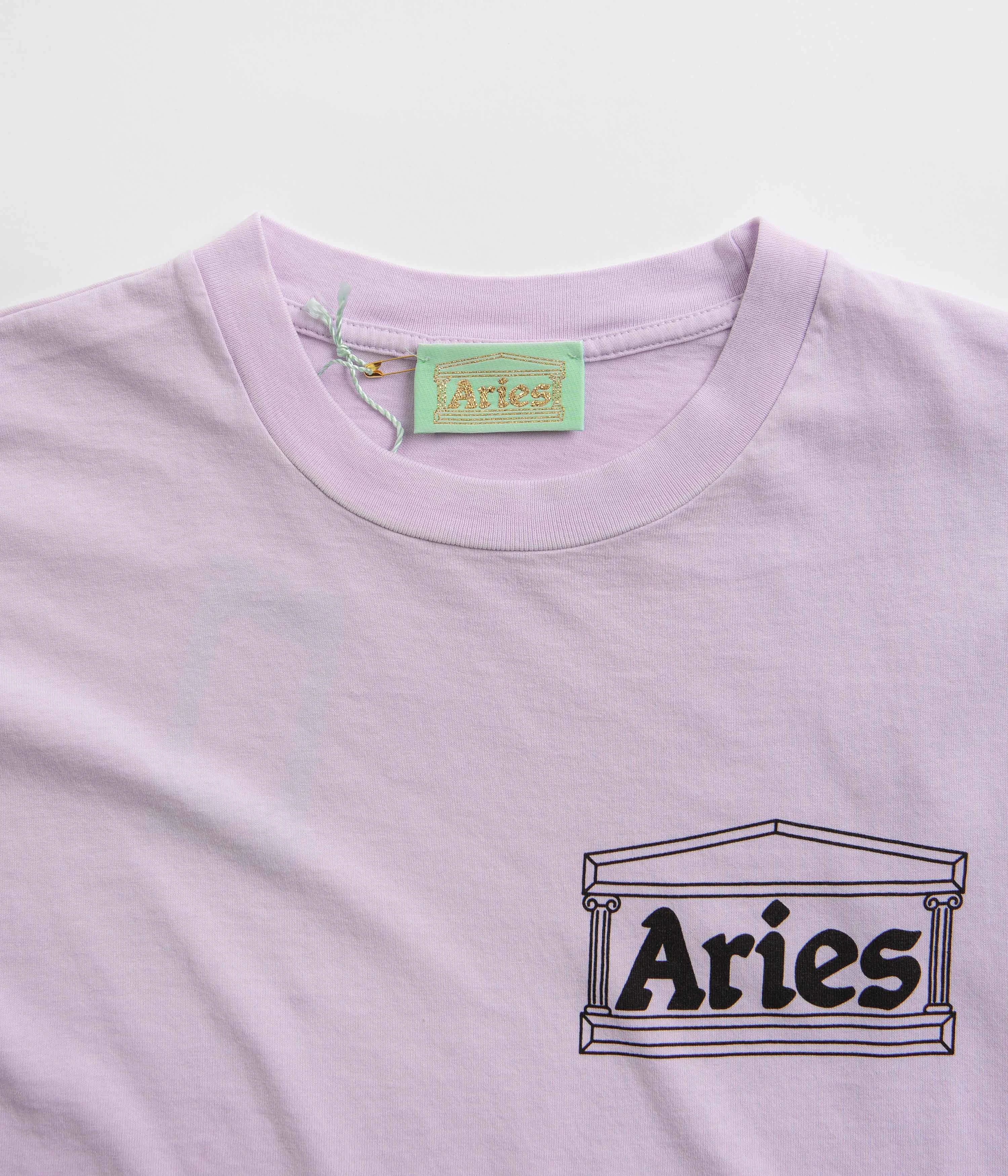 Aries Sunbleached Temple T-Shirt - Purple