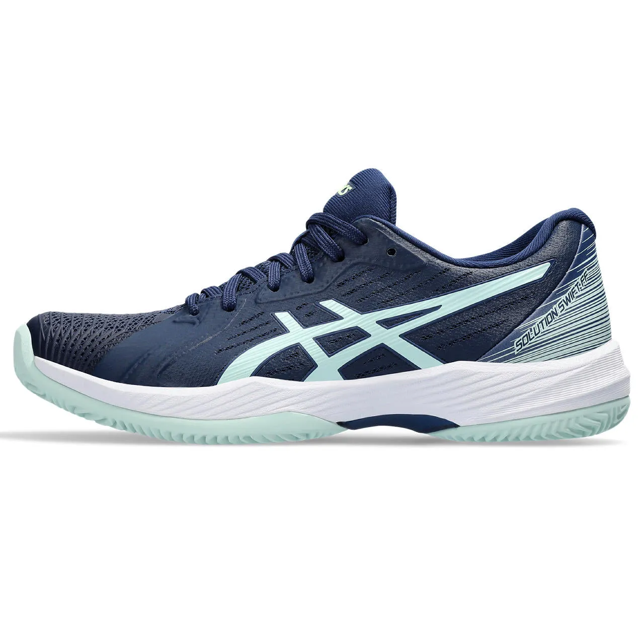 Asics Tennisschoen Solution Swift FF Clay Dames Blauw Groen