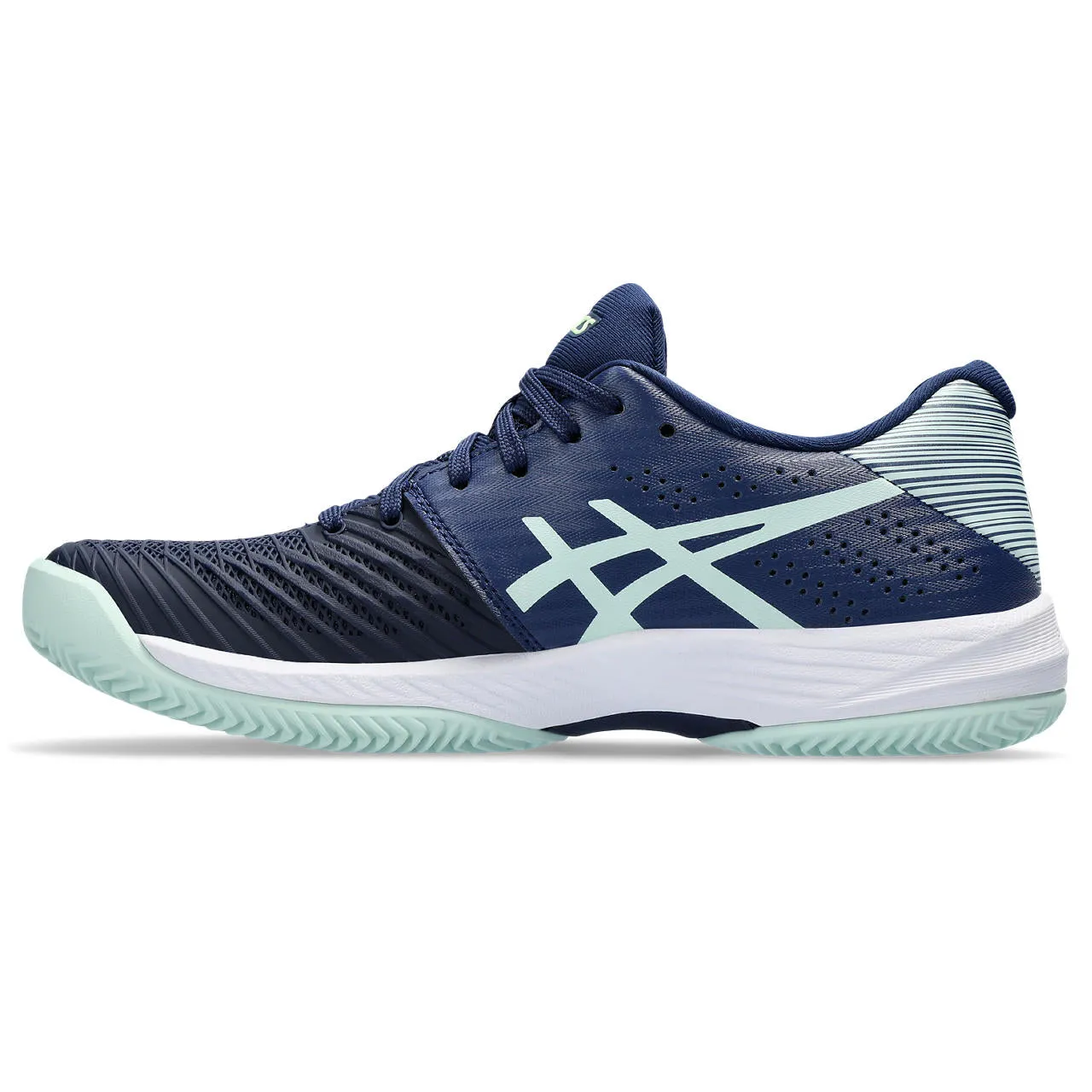 Asics Tennisschoen Solution Swift FF Clay Dames Blauw Groen