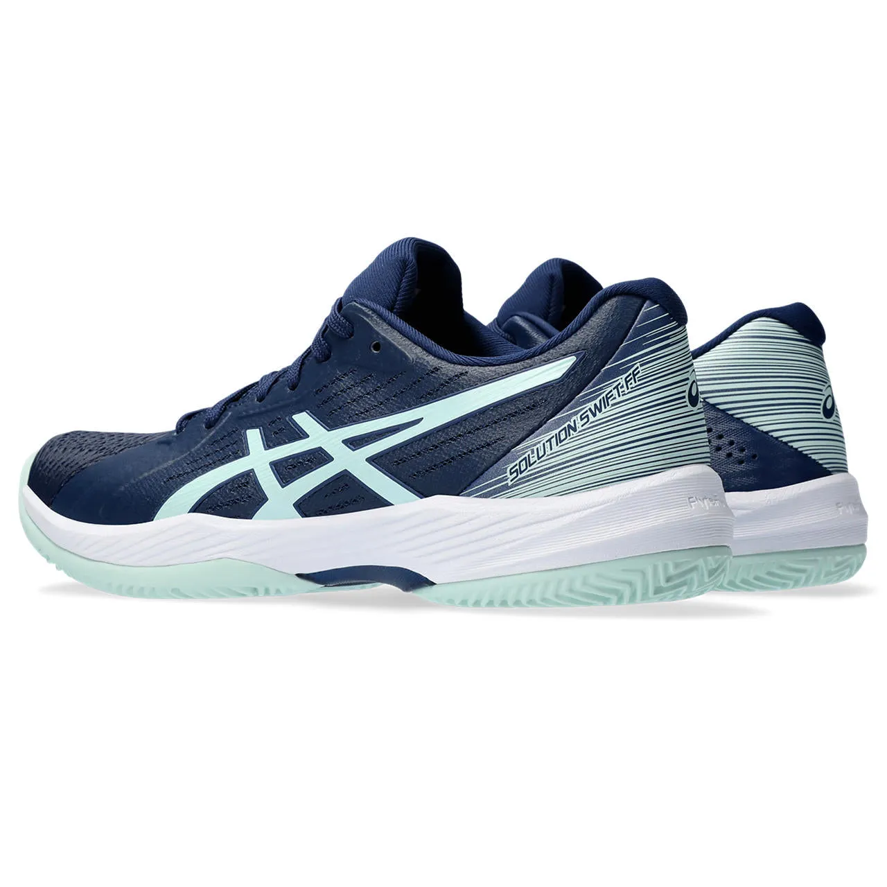 Asics Tennisschoen Solution Swift FF Clay Dames Blauw Groen