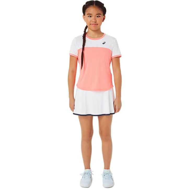 Asics Top SS Junior Girls Roze Wit