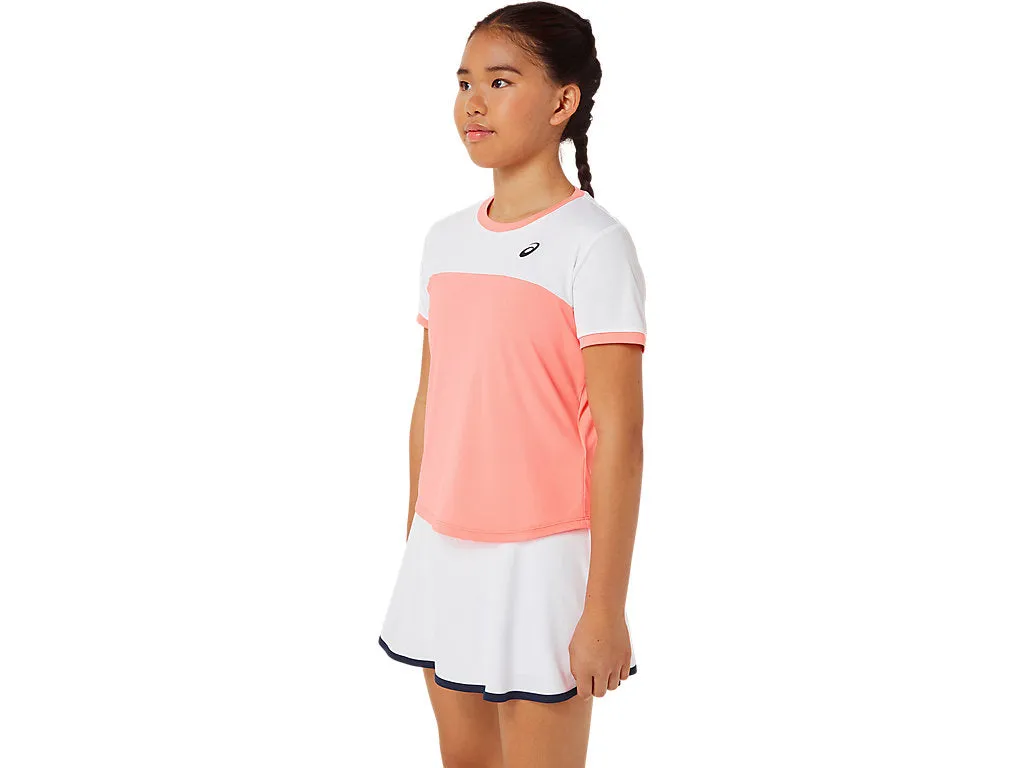 Asics Top SS Junior Girls Roze Wit