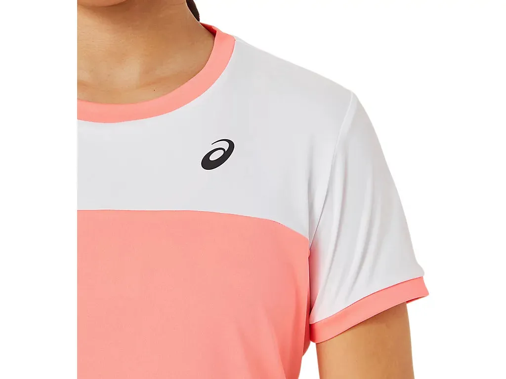 Asics Top SS Junior Girls Roze Wit