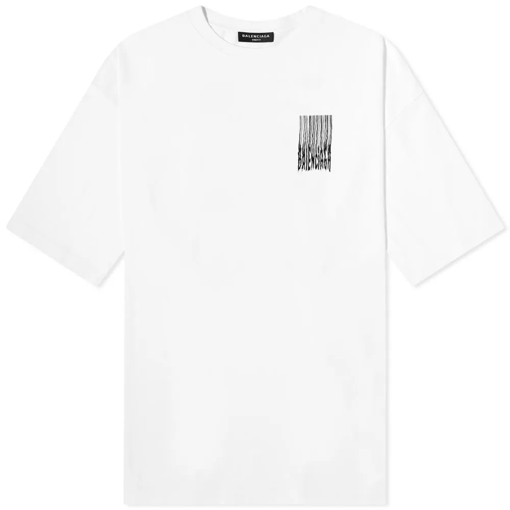 Balenciaga Barcode Logo Oversize TeeWhite & Black