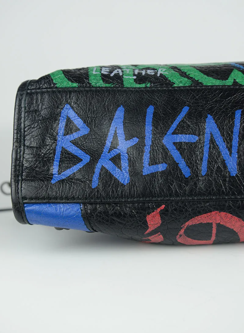 Balenciaga Borsa City Graffiti nera