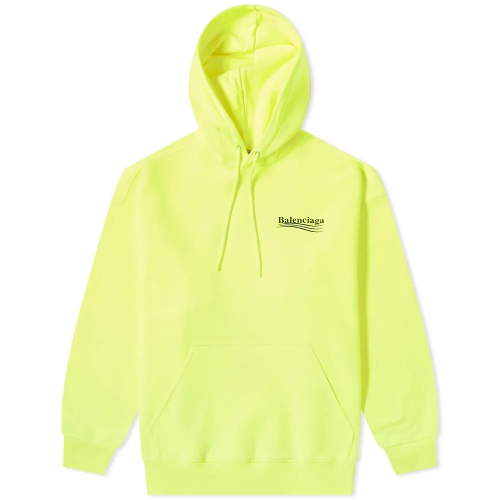 Balenciaga Campaign Logo HoodyFluo Yellow & Black