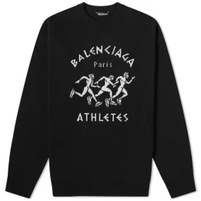 Balenciaga Marathon Intarsia Crew KnitBlack & White