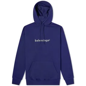 Balenciaga New Copyright Logo Popover HoodieMarine Blue & Grey