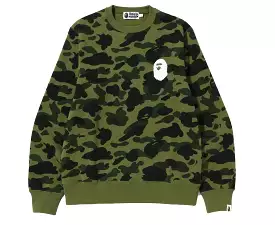 BAPE 1ST CAMO APE HEAD CREWNECK GREEN