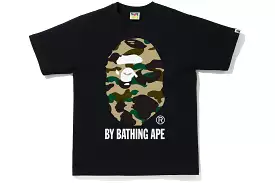 BAPE 1ST CAMO BIG APE HEAD TEE BLACK/YELLOW