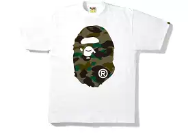 BAPE 1ST CAMO BIG APE HEAD TEE WHITE/GREEN