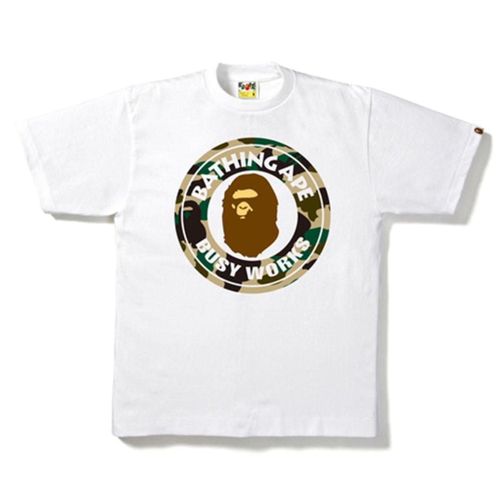 BAPE 1ST CAMO BUSY WORKS TEE WHITE/BEIGE