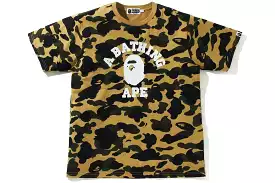 BAPE 1ST CAMO COLLEGE TEE YELLOW