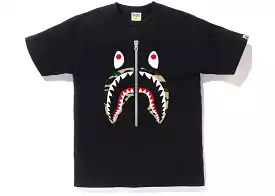 BAPE 1ST CAMO SHARK TEE BLACK/YELLOW