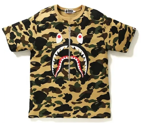 BAPE 1st Camo Shark Tee Yellow/Camo