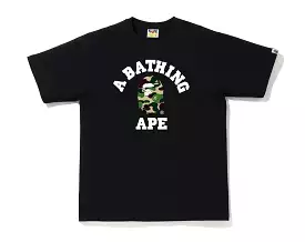 BAPE ABC CAMO COLLEGE TEE BLACK/GREEN/WHITE