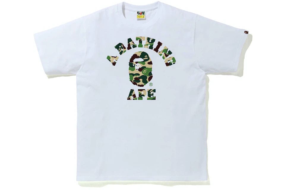 BAPE ABC CAMO COLLEGE TEE WHITE / GREEN