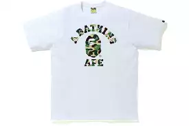 BAPE ABC CAMO COLLEGE TEE WHITE / GREEN