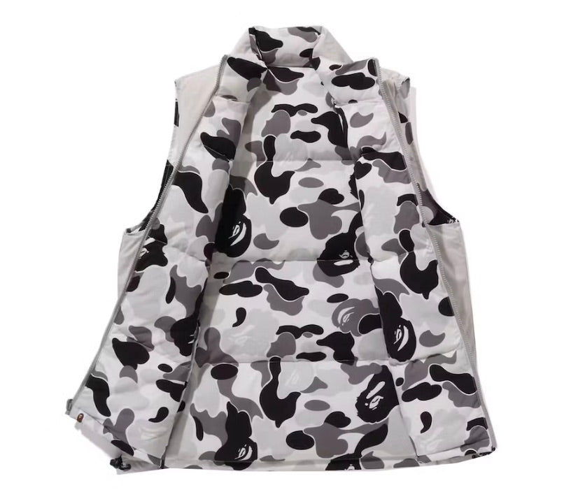 BAPE ABC CAMO REVERSIBLE DOWN VEST GREY