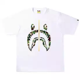 BAPE ABC CAMO SHARK TEE WHITE / GREEN