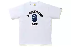 BAPE CAMO COLLEGE TEE WHITE / BLUE