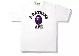 BAPE CAMO COLLEGE TEE WHITE/PURPLE