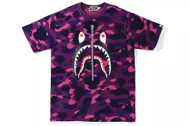 BAPE CAMO SHARK TEE PURPLE