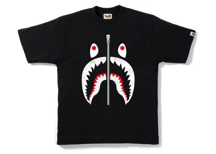 BAPE CITY CAMO SHARK TEE BLACK/WHITE