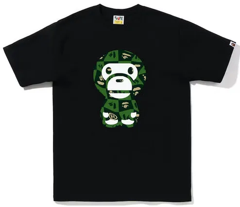 BAPE Distortion Big Baby Milo Tee Black Green