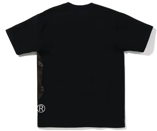 BAPE Distortion Side Big Ape Head Tee Black Black