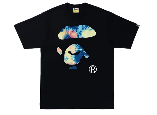 BAPE Tie Dye Ape Face TeeBlack/Multi