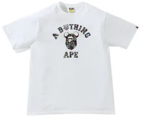 BAPE x Medicom Toy Bearbrick Camo Bear College Tee White