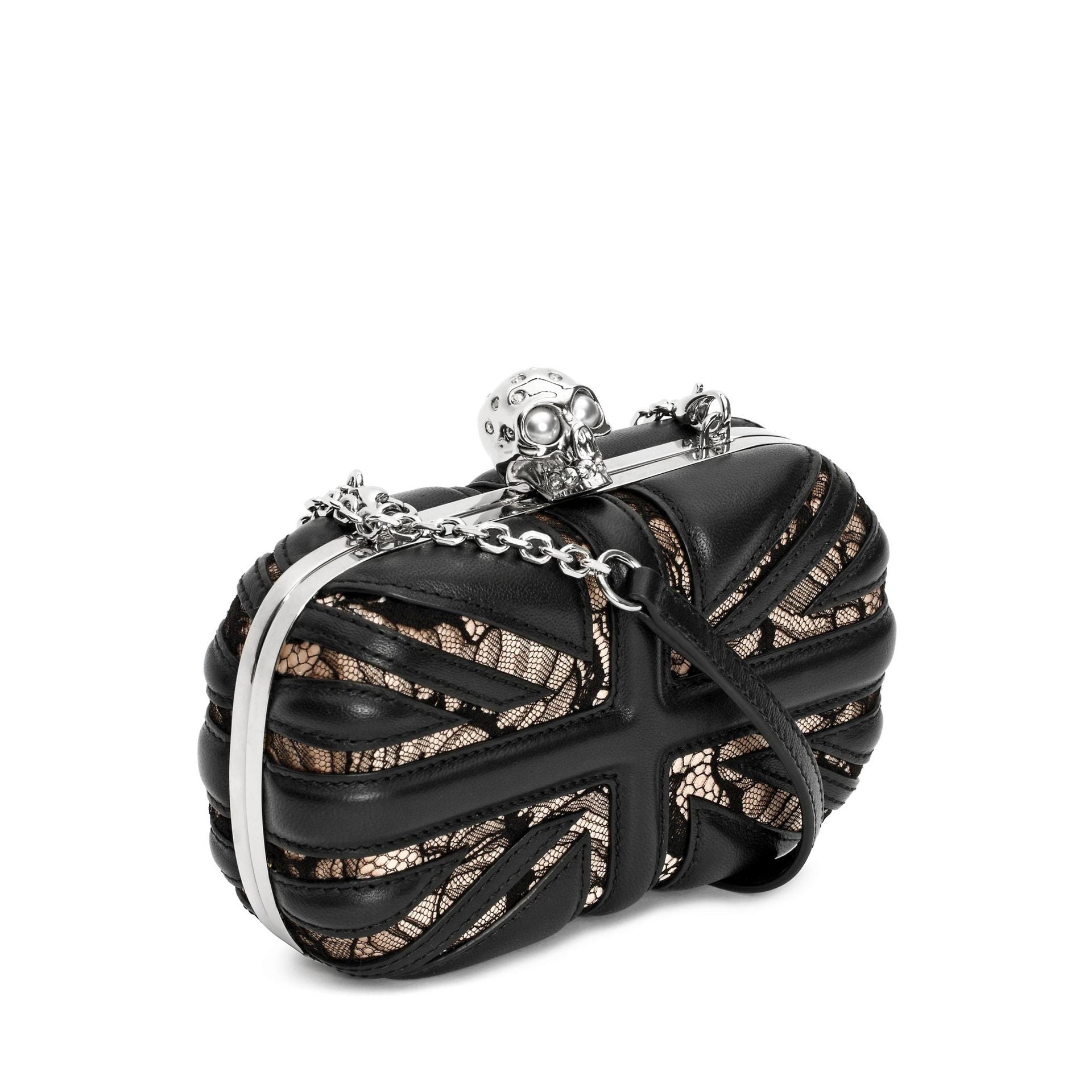 Brittiana Box Clutch with chain, Black/Teint