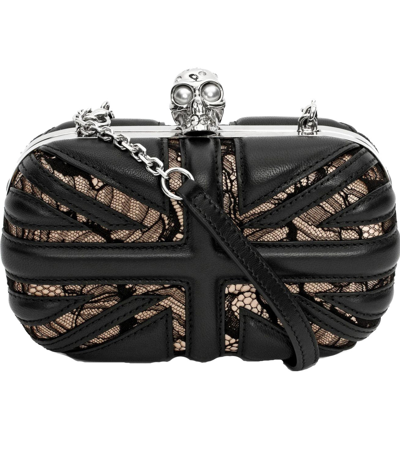 Brittiana Box Clutch with chain, Black/Teint