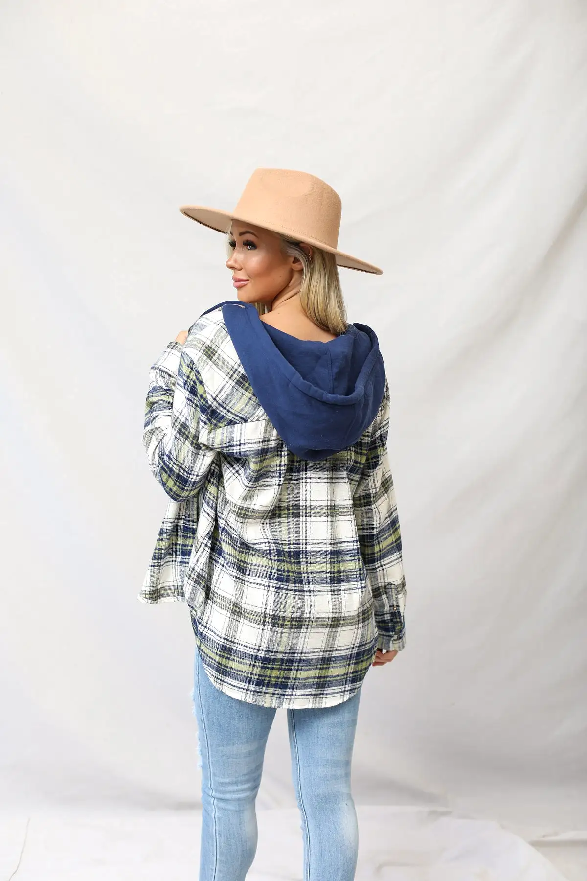 Brushed Flannel Plaid With Hood