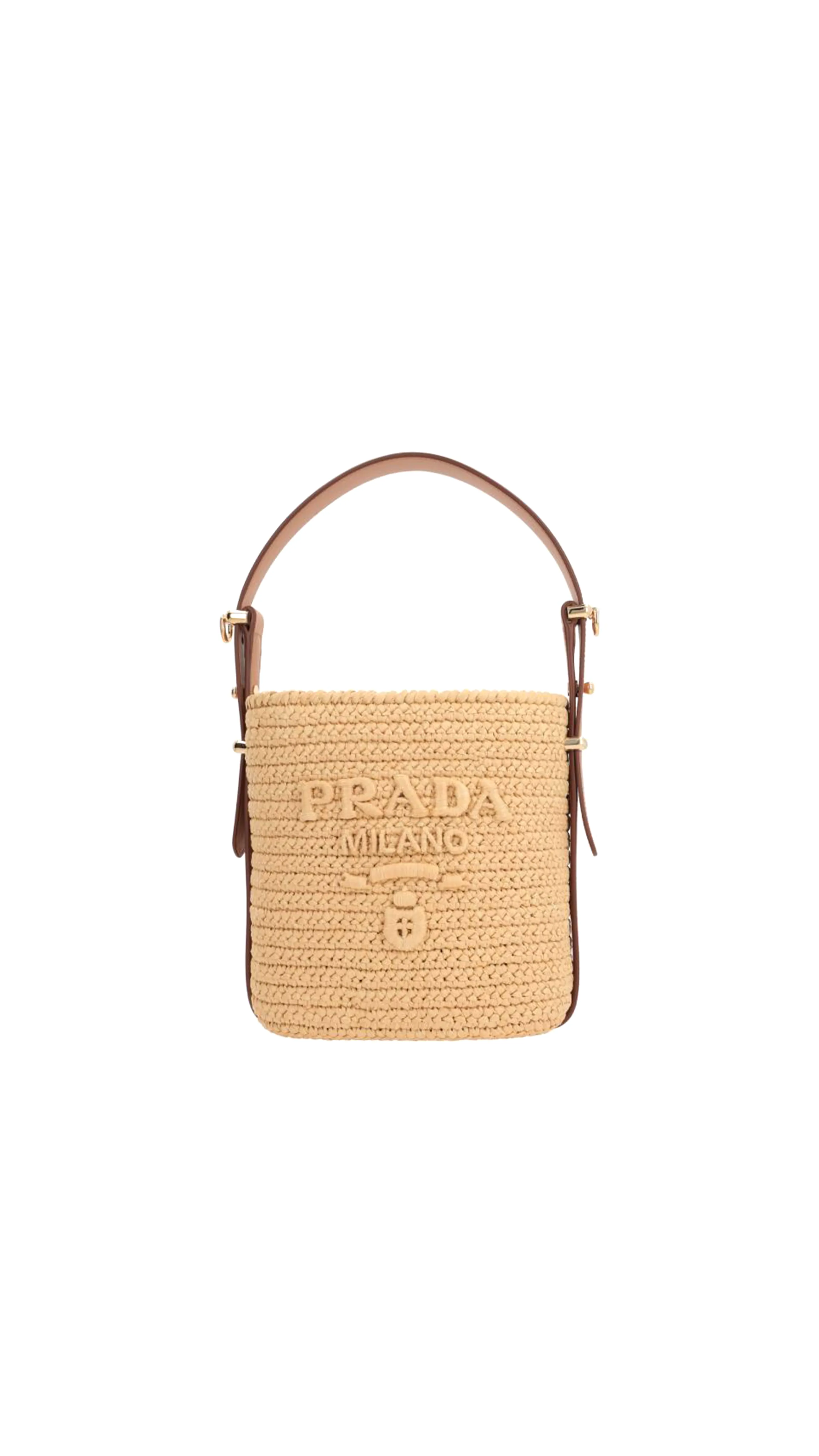 Bucket Bag In Raffia - Natural